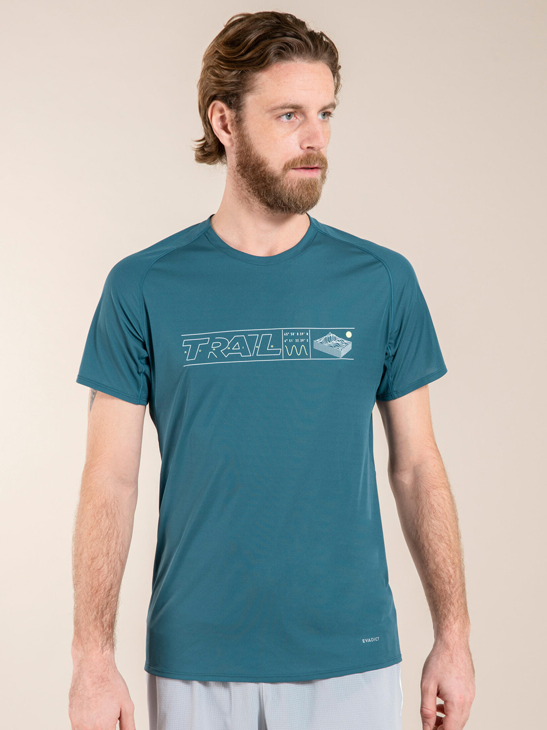 Buy EVADICT By Decathlon Men Teal Blue Typography Printed Running T Shirt Tshirts for Men