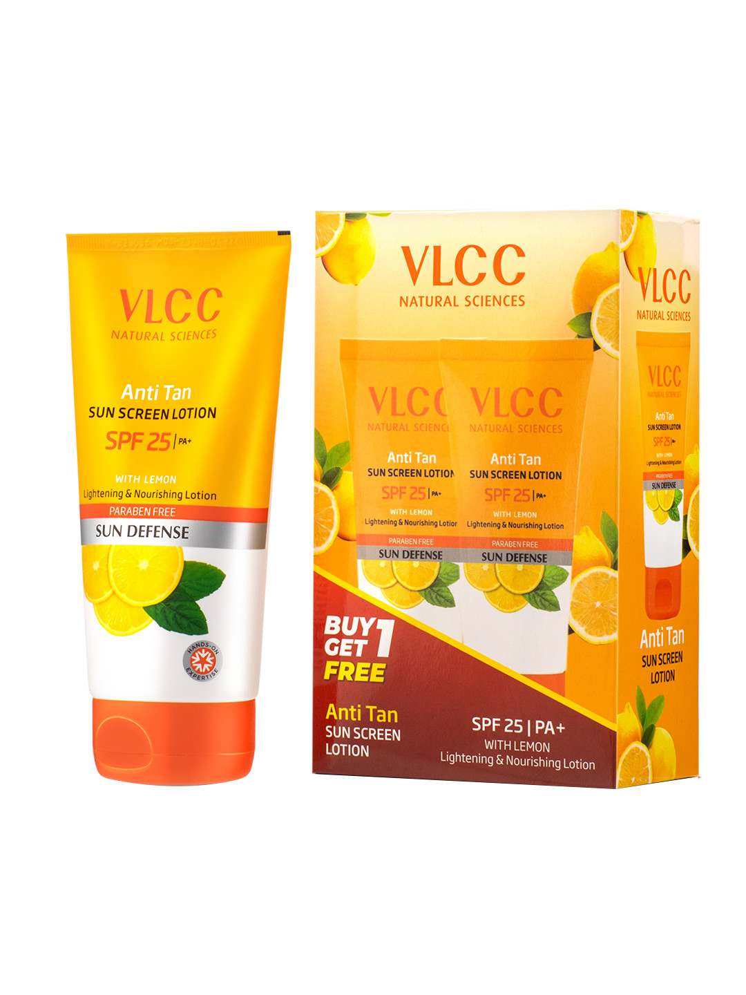 Buy VLCC Anti Tan Sunscreen Lotions With SPF 25PA+ & Lemon Buy 1 Get 1