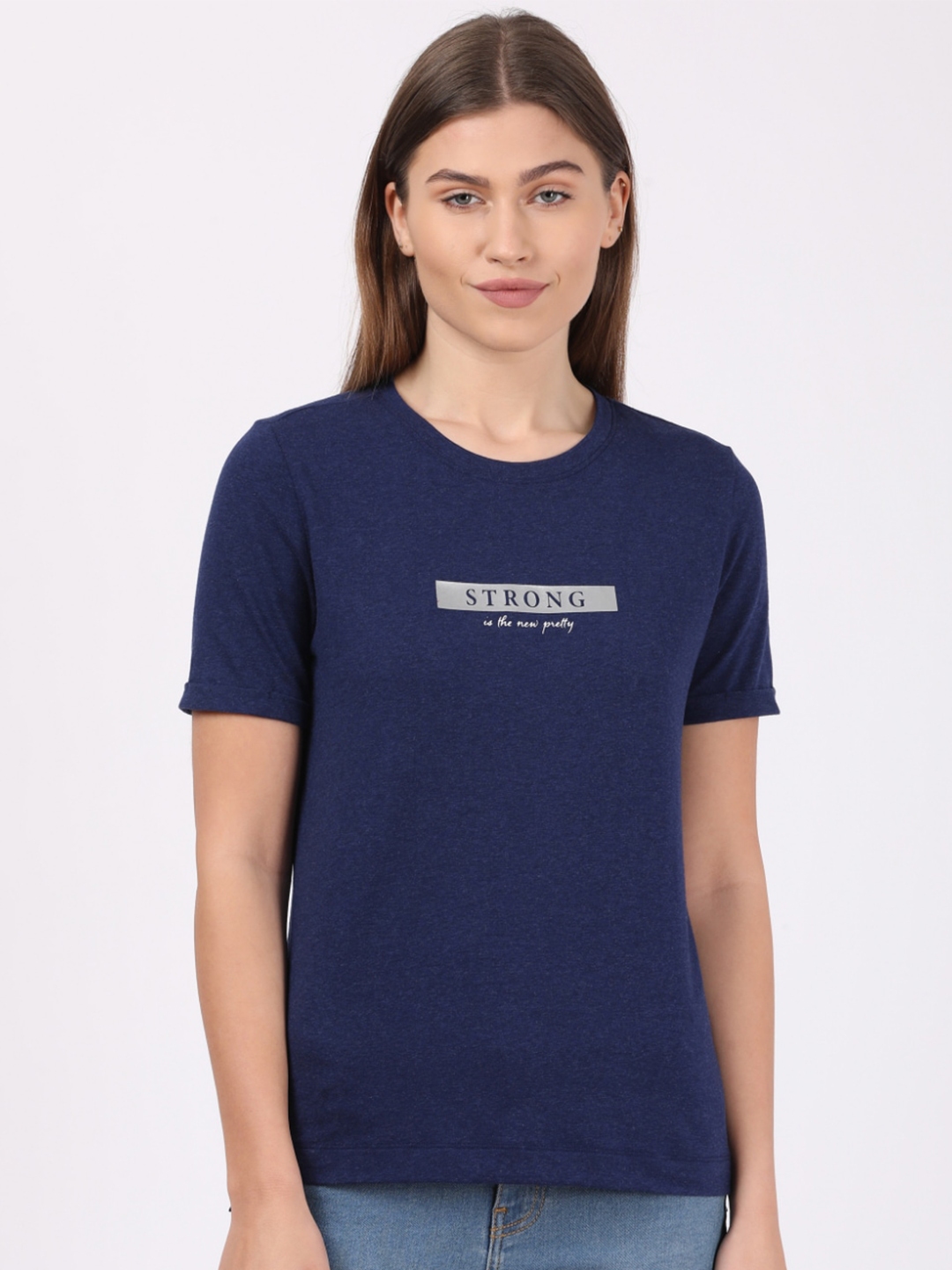 Buy Jockey Women Blue Printed Cotton T Shirt - Tshirts for Women ...