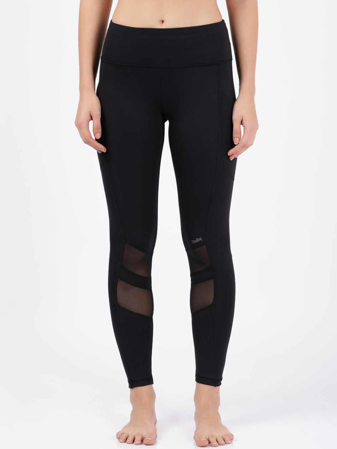 Buy Jockey Women Black Solid Antimicrobial Slim Fit Yoga Tights