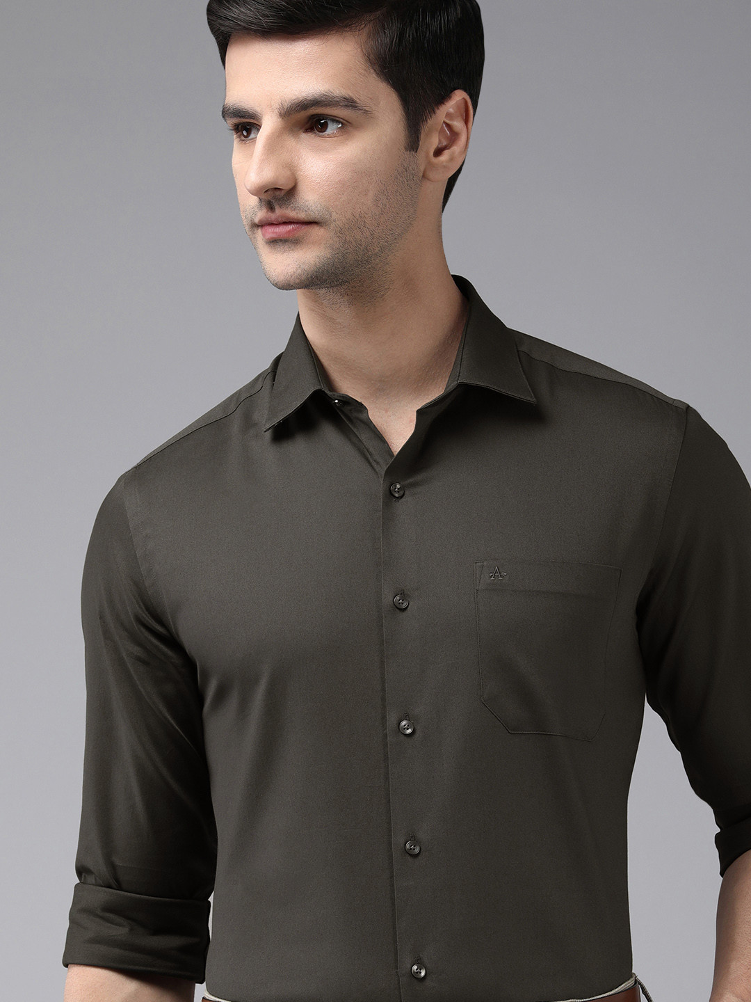 Buy Arrow Men Charcoal Grey Manhattan Slim Fit Formal Shirt Shirts for Men 17049958 Myntra