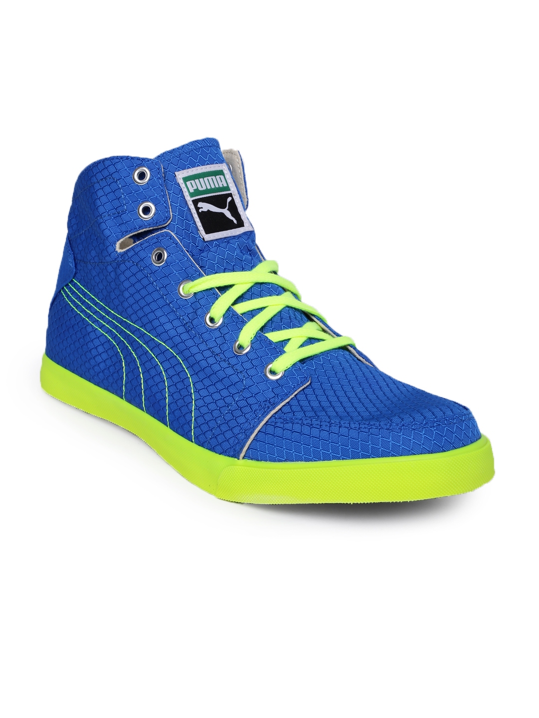 Buy PUMA Men Blue & Neon Green Drongos DP Sneakers - Casual Shoes for ...