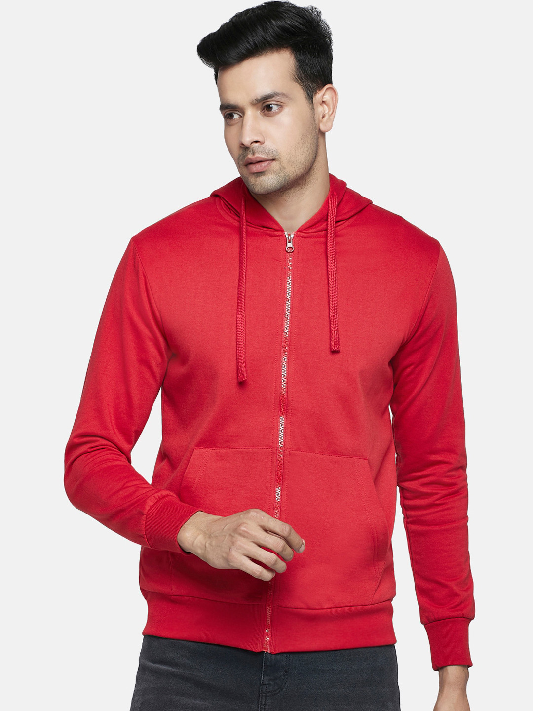 Buy People Men Red Hooded Sweatshirt Sweatshirts for Men 17056344