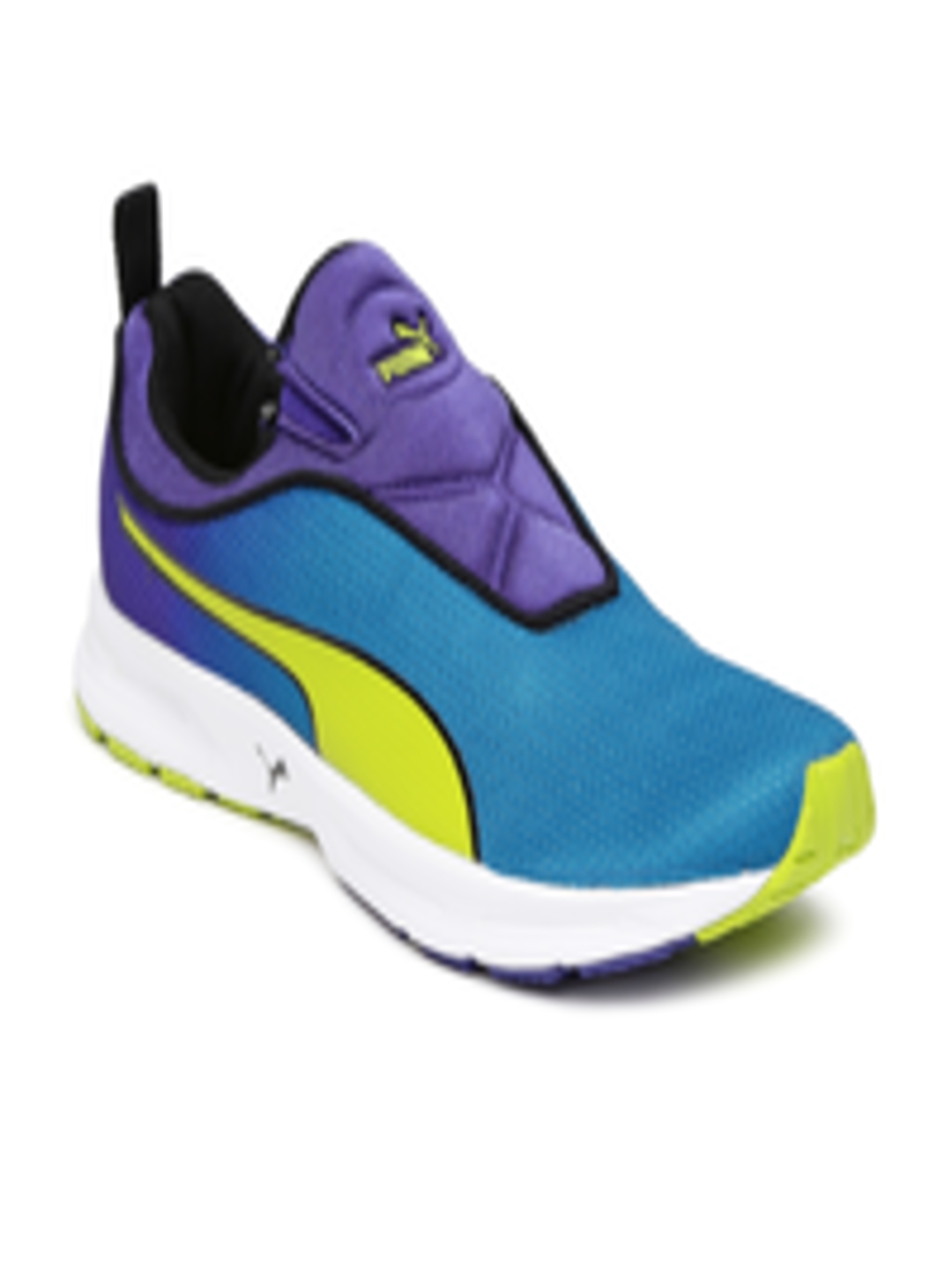 Buy PUMA Men Blue & Purple EF Cushion Slip On Fade Running Shoes ...