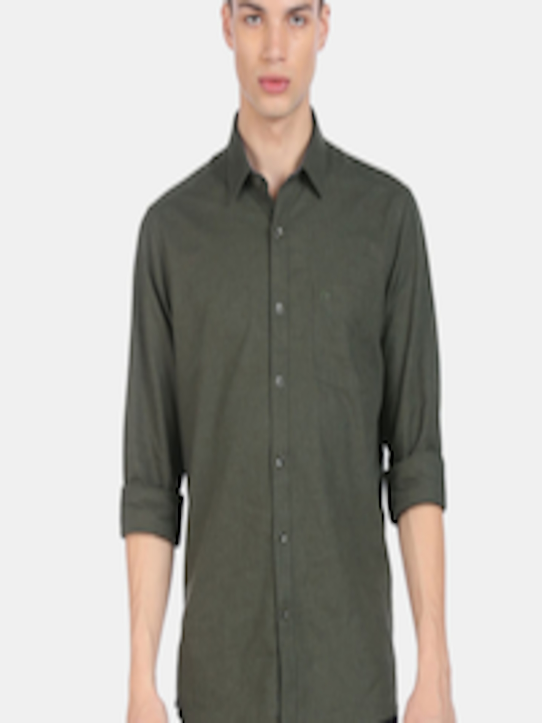 Buy Arrow Men Green Regular Fit Pure Cotton Casual Shirt - Shirts for ...