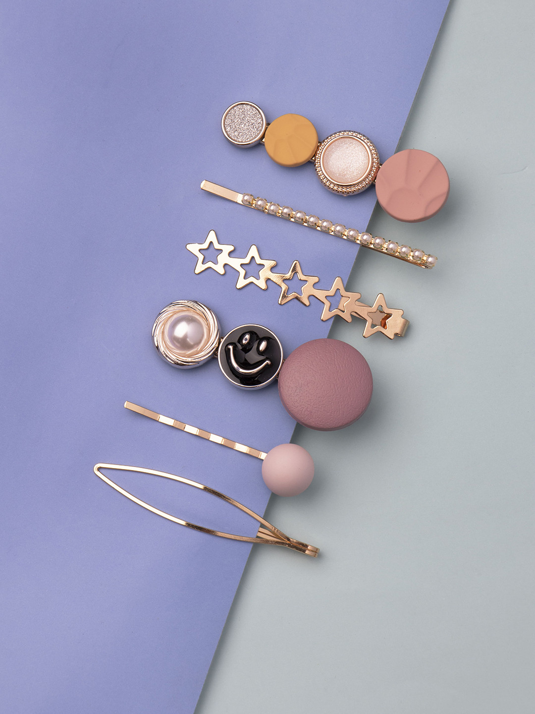 Buy Arendelle Women Gold Toned & Pink Set Of 6 Embellished Alligator