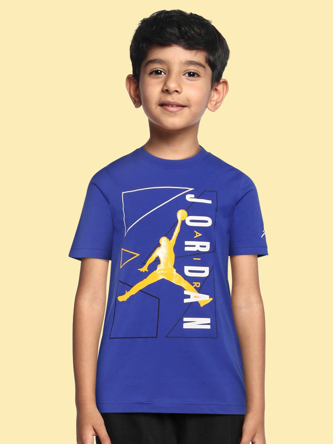 Buy Jordan Boys Blue & White Brand Logo Printed T Shirt - Tshirts for ...