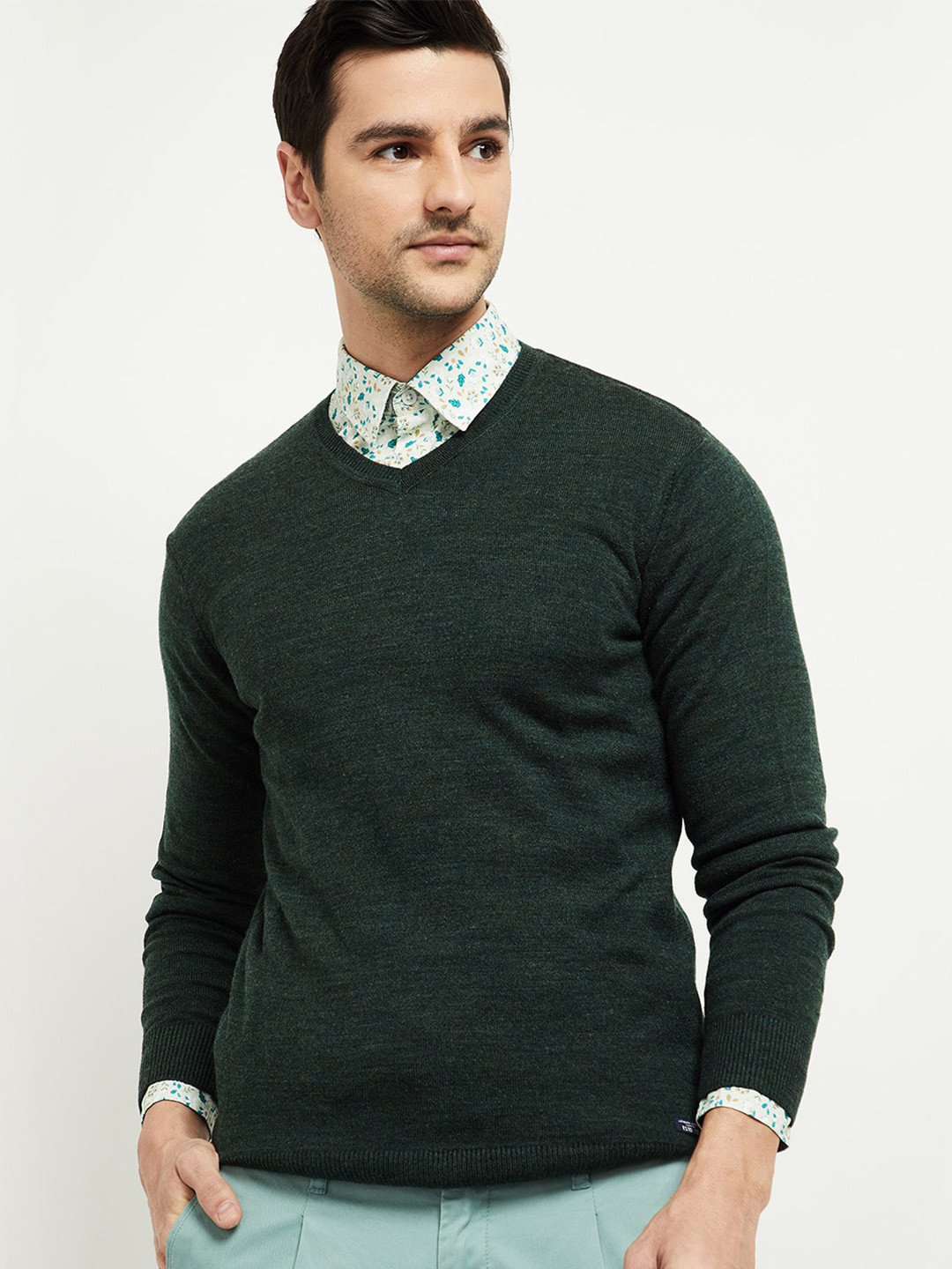 Buy Max Men Green Pullover Sweaters for Men 17074912 Myntra