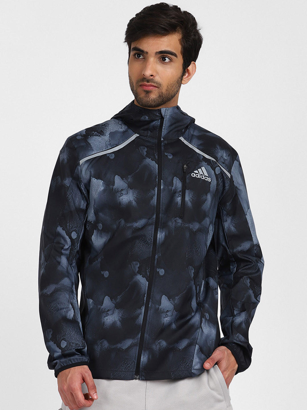 Buy ADIDAS Men Black Running Sporty Jacket Jackets for Men 17074948