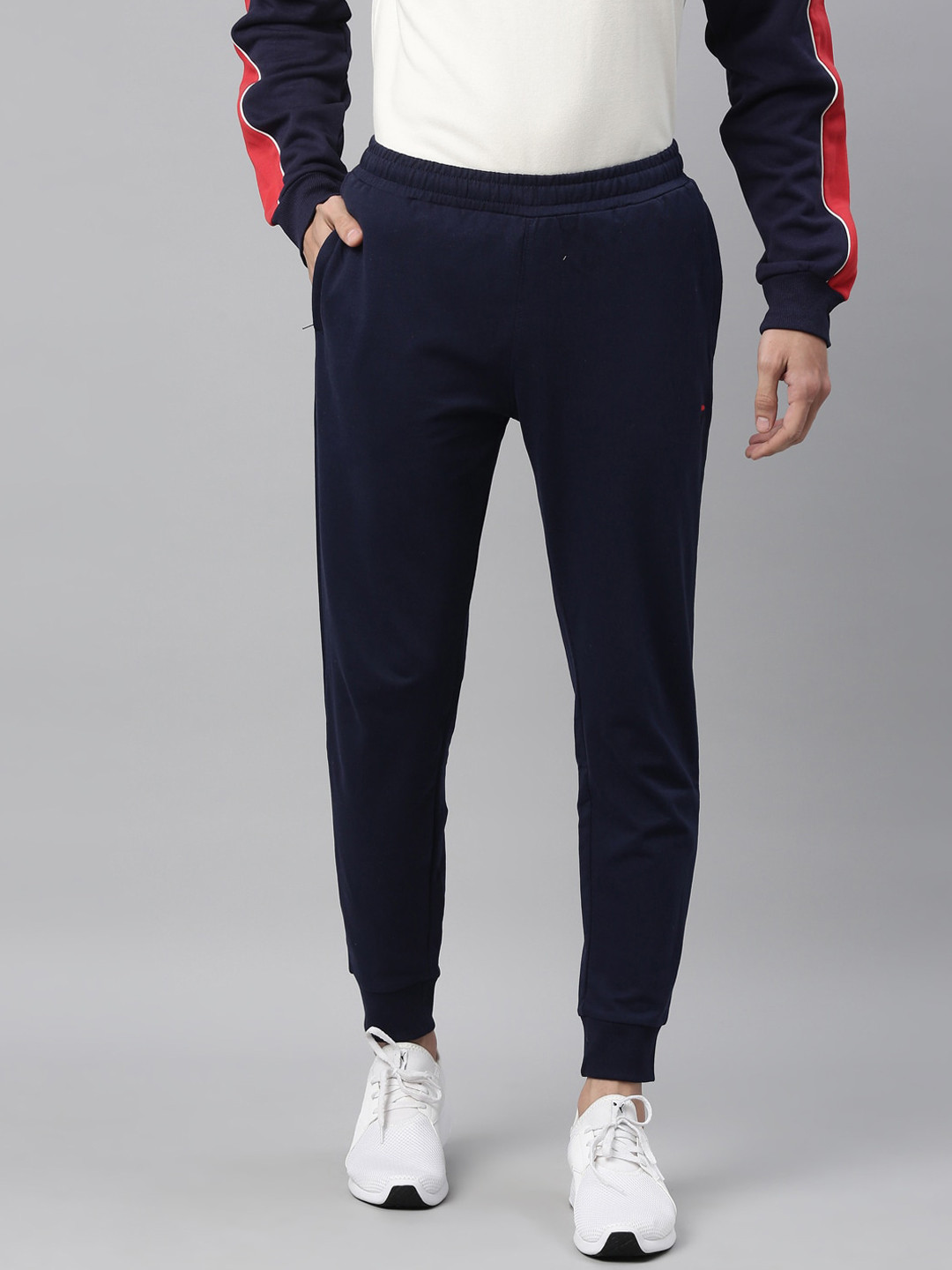 Buy FILA Men Blue Solid Cotton Joggers Track Pants for Men 17074956