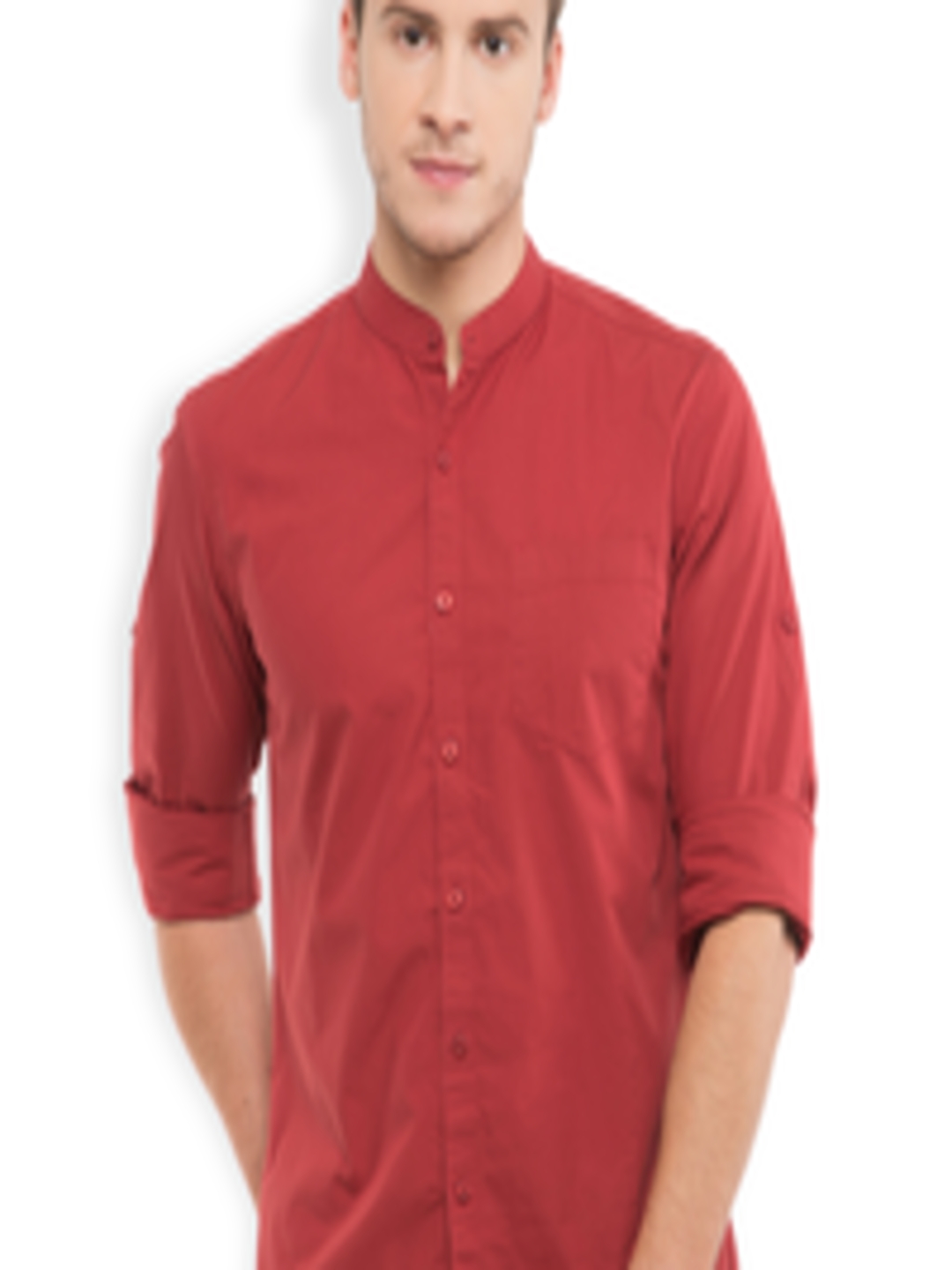 Buy HIGHLANDER Men Rust Red Slim Fit Casual Shirt - Shirts for Men ...
