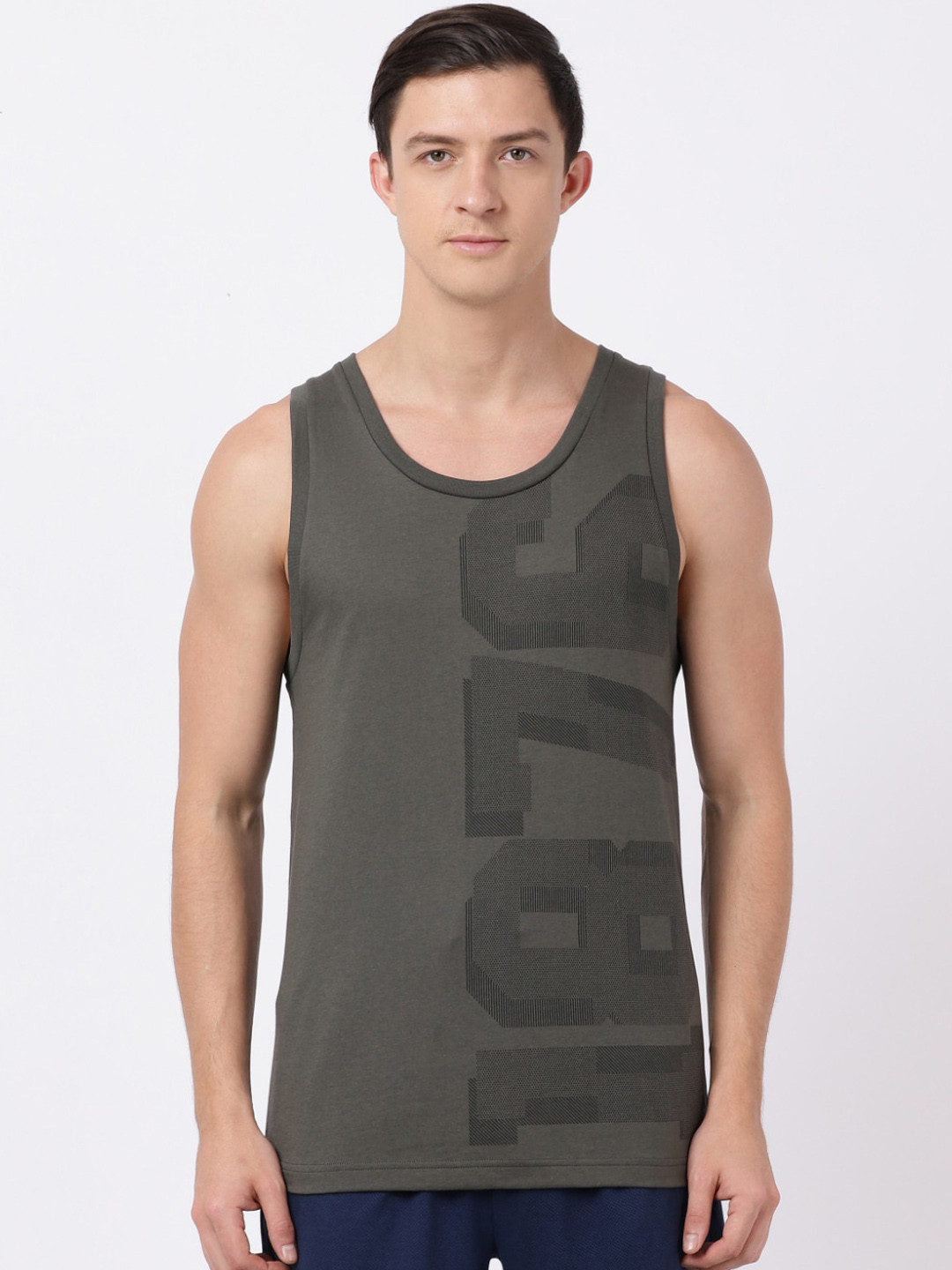 Buy Jockey Men Olive Green Printed Tank Top Innerwear Vests for Men