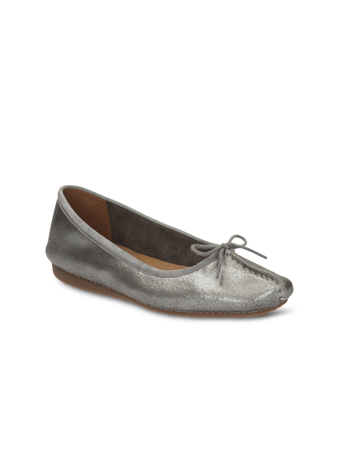 clarks silver ballet flats