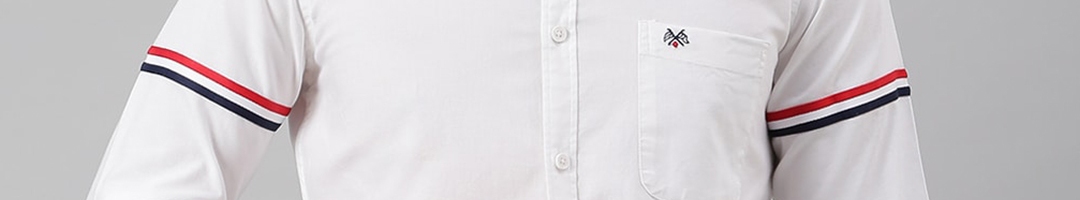 Buy Thomas Scott Men White Slim Fit Pure Cotton Casual Sustainable ...