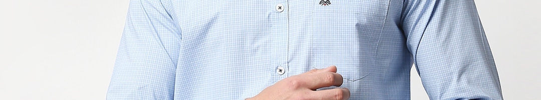 Buy Thomas Scott Men Blue Relaxed Micro Checks Checked Casual Shirt ...