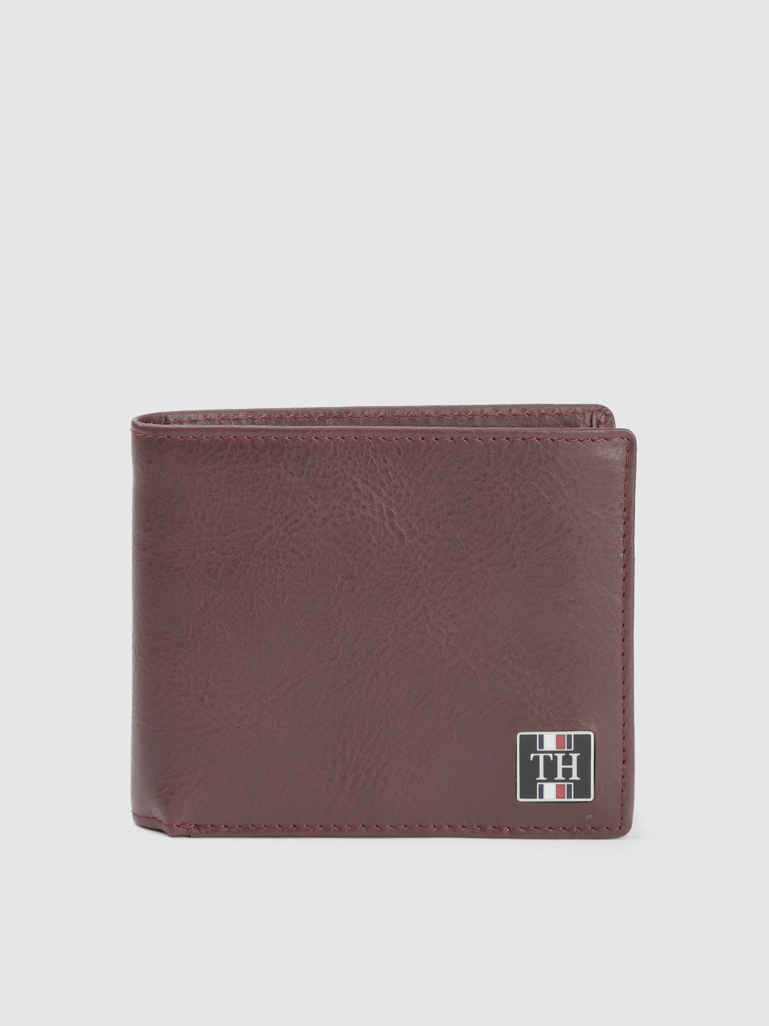Buy Tommy Hilfiger Men Burgundy Leather Two Fold Wallet Wallets for