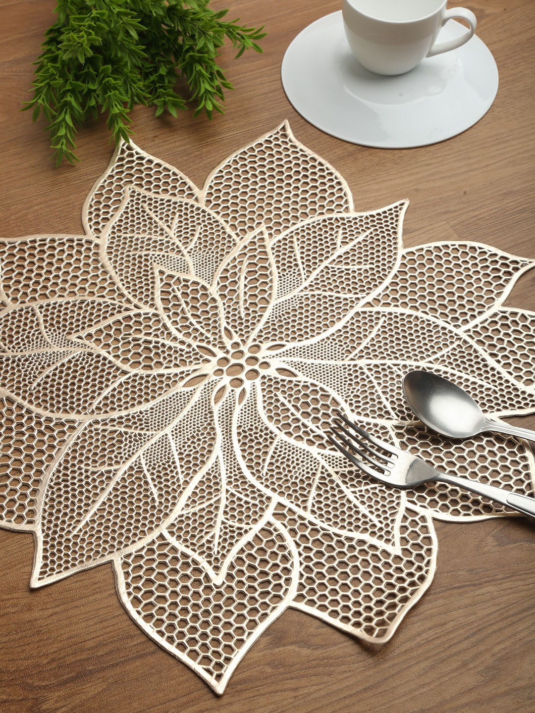 Buy HOSTA HOMES Set Of 6 Gold Coloured Table Placements Table