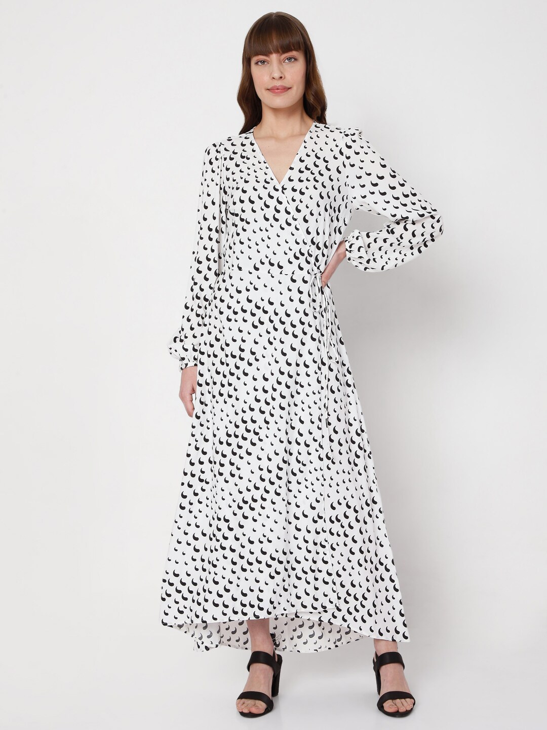 Buy Vero Moda White & Black Maxi Dress - Dresses for Women 17099998 ...
