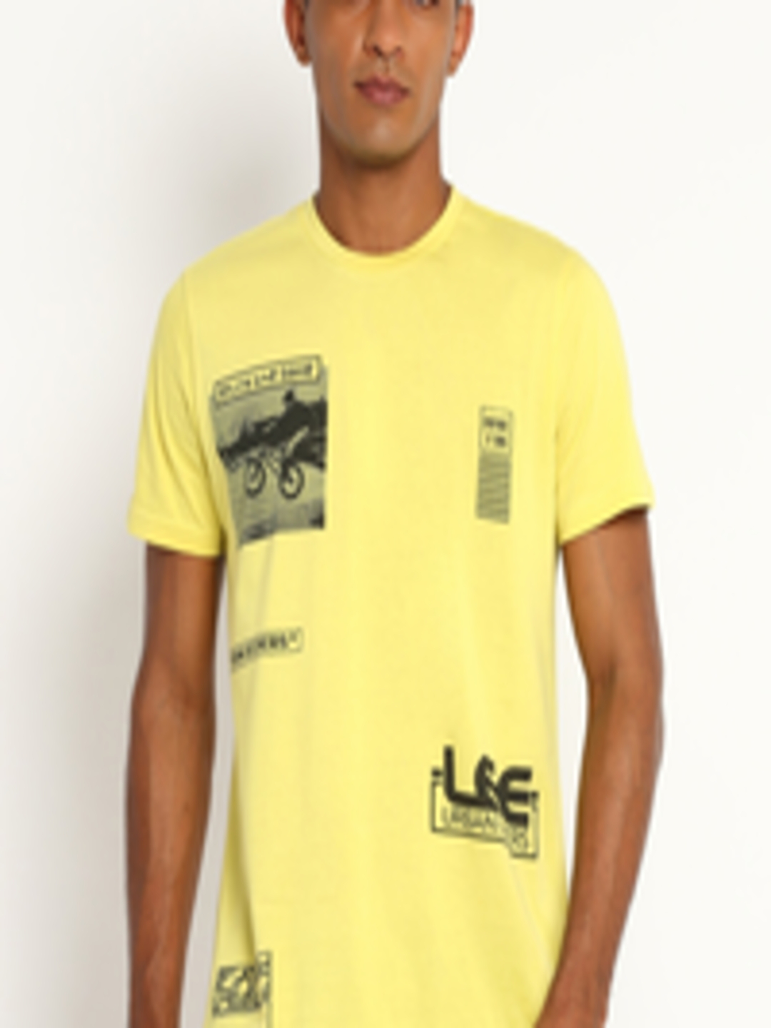 Buy Lee Men Lime Green Typography Printed Slim Fit T Shirt - Tshirts ...