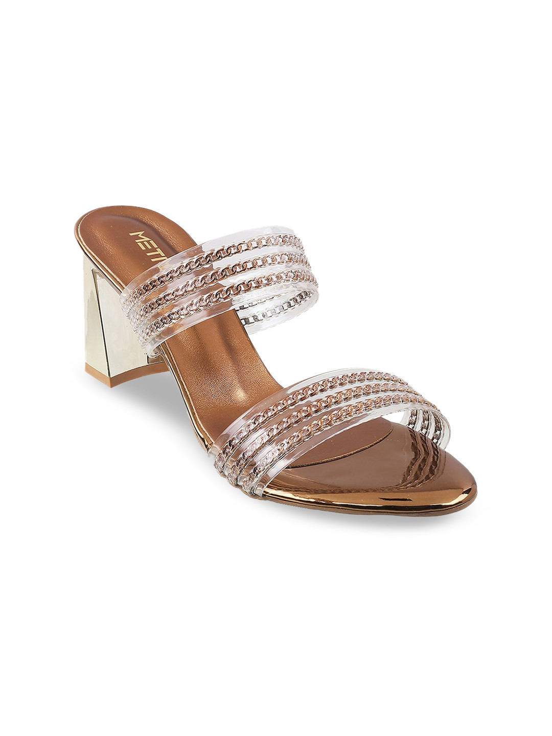 topshop gold block heels