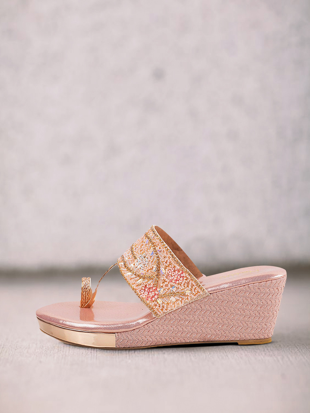 Buy Metro Gold Toned Ethnic Wedge Heels Heels for Women 17118358 Myntra