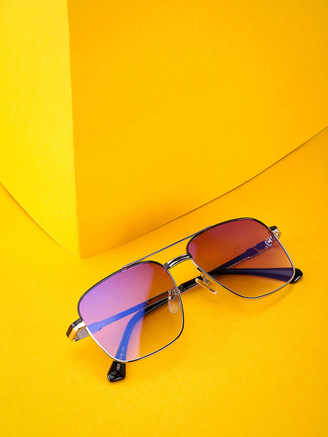 Buy Carlton London Men Clear Lens & Silver Toned Rectangle Sunglasses With UV Protected Lens