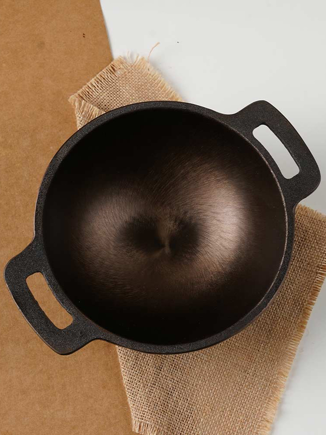 Buy The Indus Valley Brown Pre Seasoned Super Smooth Cast Iron Kadai