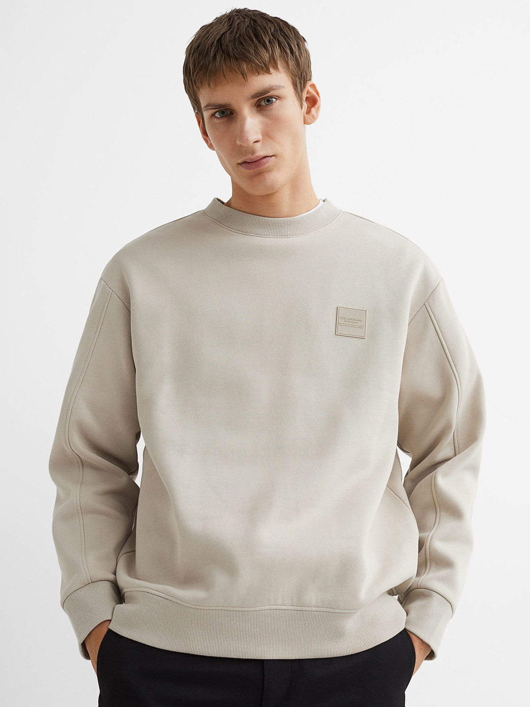Buy H&M Men Beige Relaxed Fit Sweatshirt Sweatshirts for Men 17124216