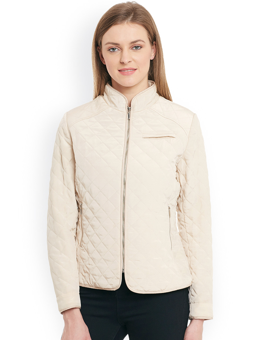 Buy Blue Sequin Beige Quilted Jacket Jackets for Women 1712772 Myntra