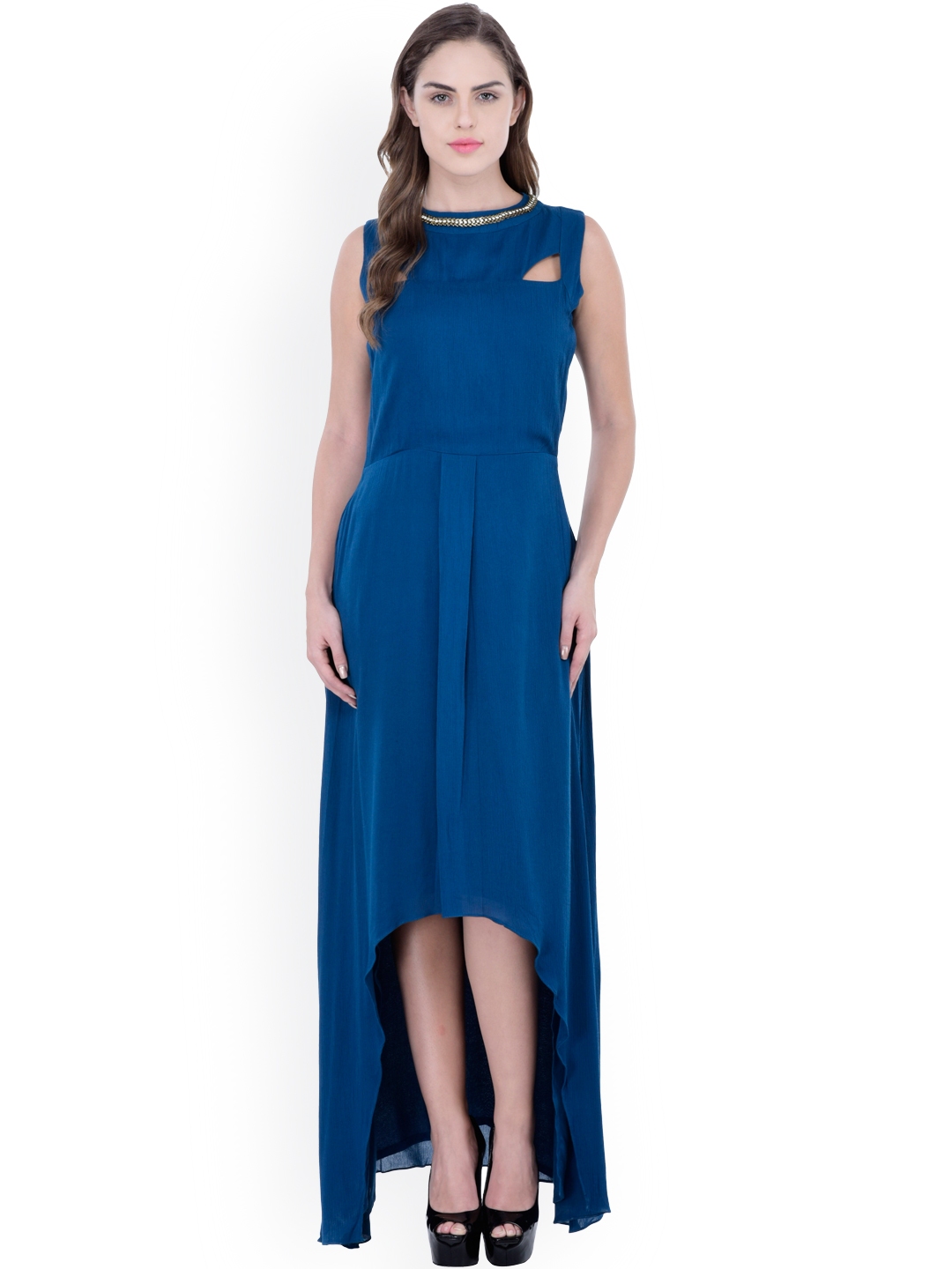 Buy Athena Women Blue Solid Maxi Dress Dresses For Women 1713516 Myntra 5717