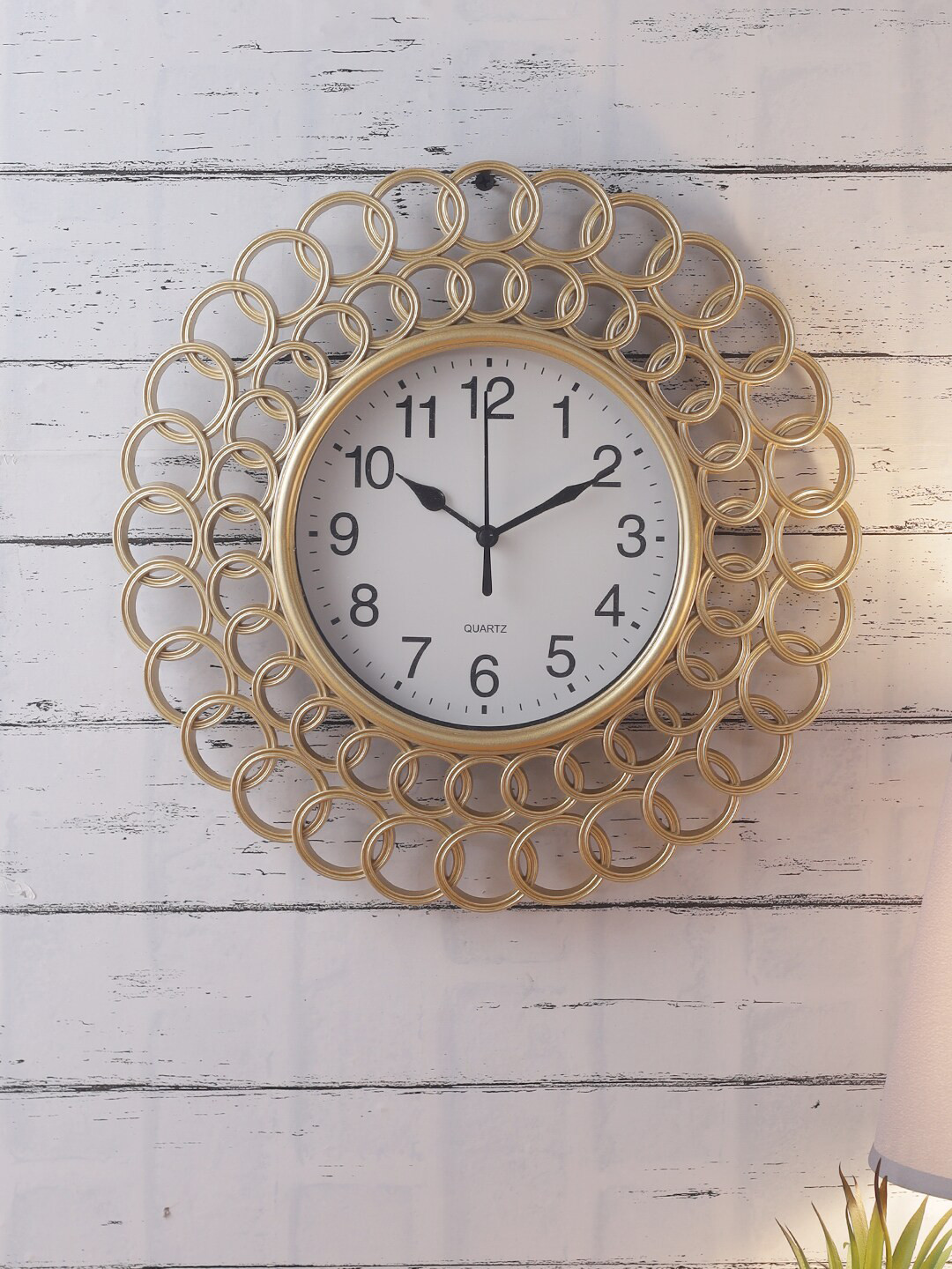 Buy House Of Accessories Gold Toned & White Contemporary Wall Clock