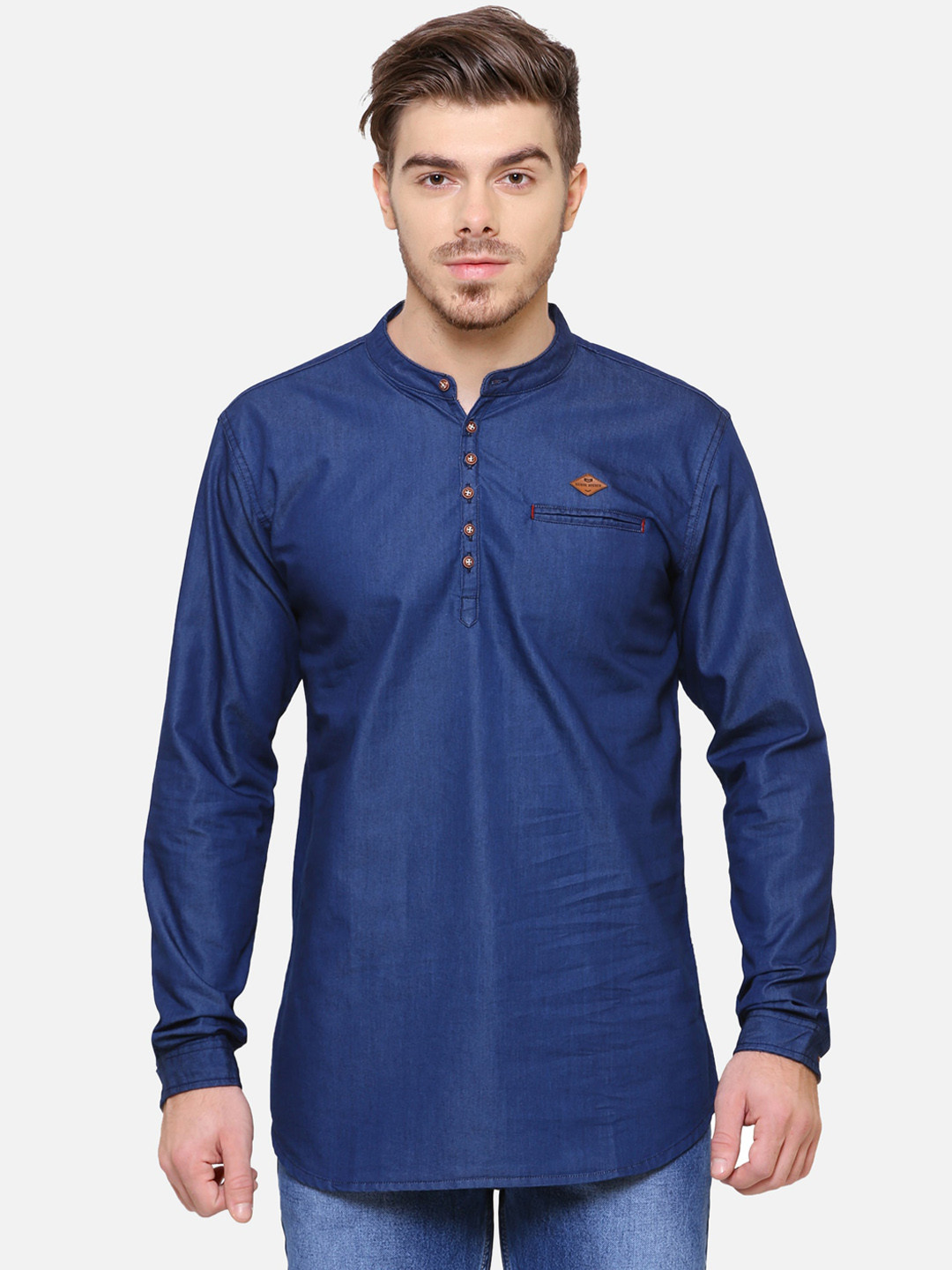Buy Kuons Avenue Men Blue Denim Short Kurta Kurtas for Men 17144730