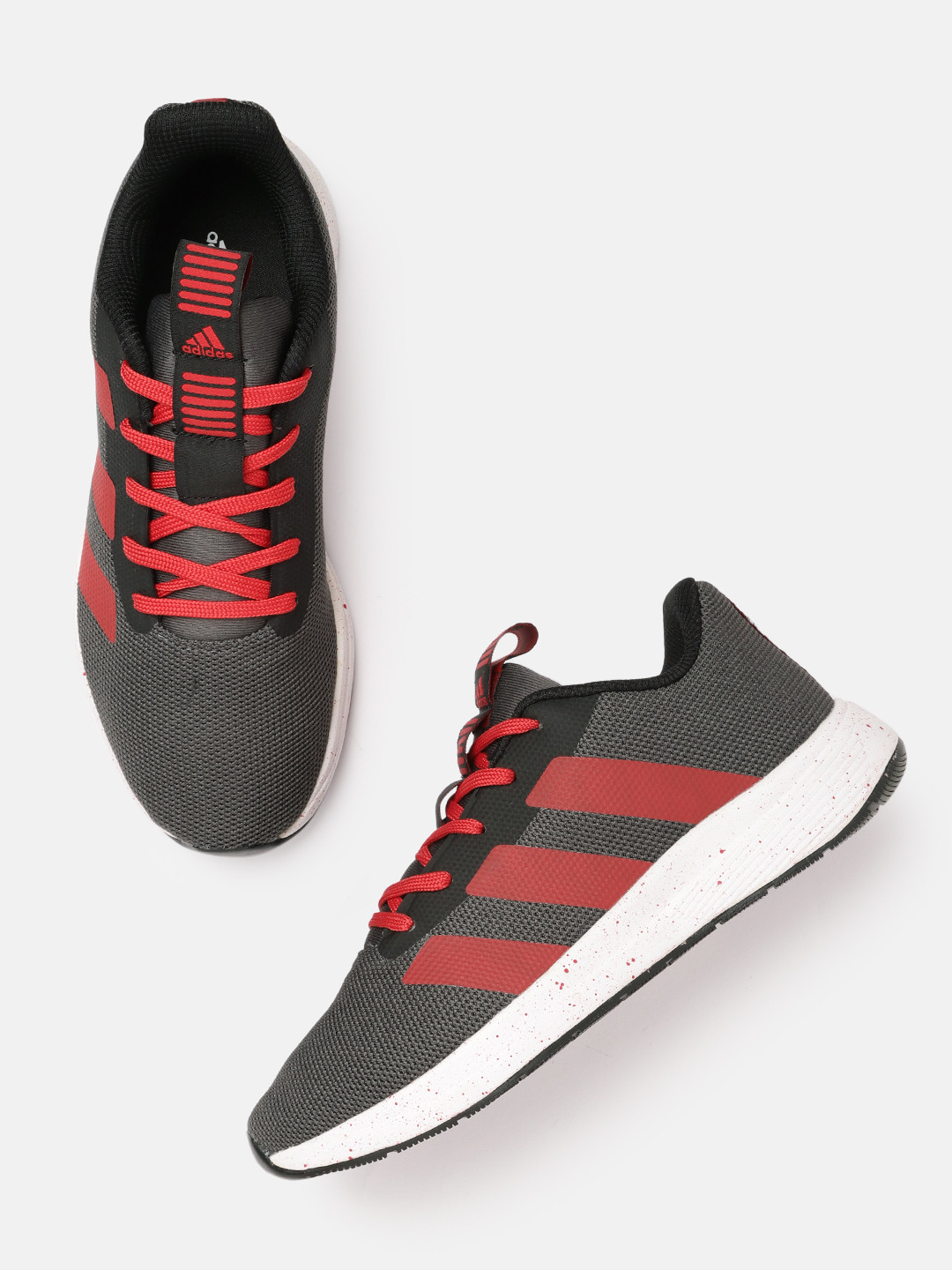 Buy ADIDAS Men Grey & Red Woven Design Glam Hertz Running Shoes