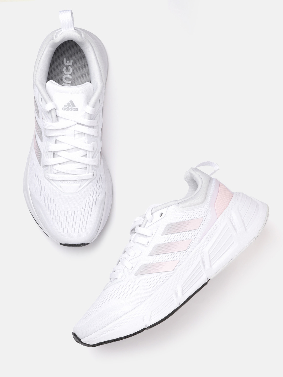 Buy ADIDAS Women White Woven Design Questar Sustainable Running Shoes