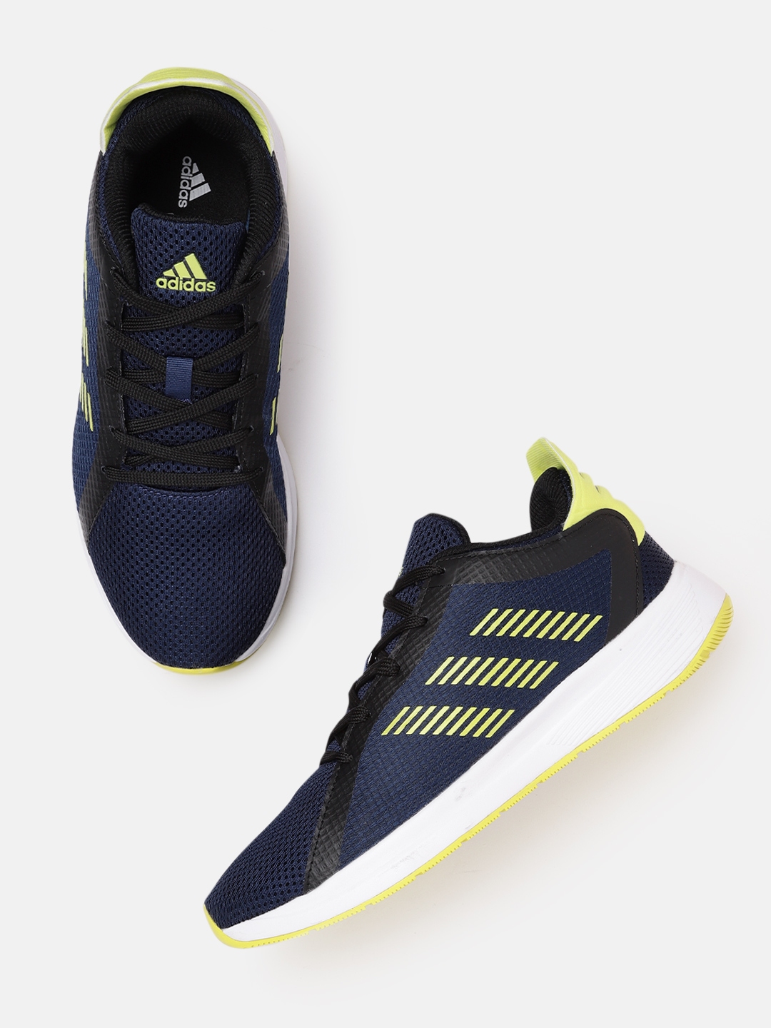 Buy Adidas Men Navy Blue And Green Woven Design Mystere Running Shoes Sports Shoes For Men 6576