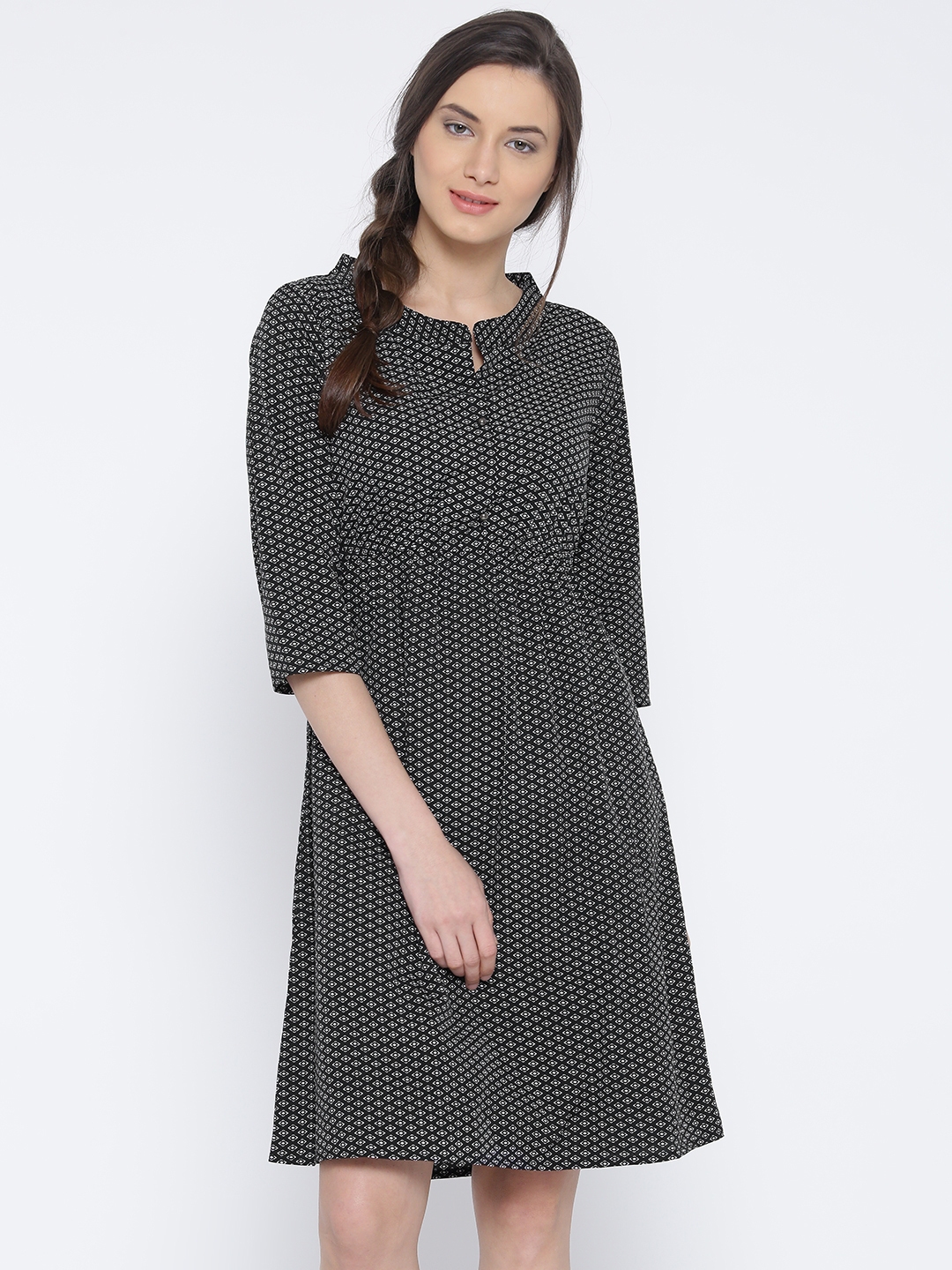 Buy Sera Women Black Printed Tailored Dress - Dresses for Women 1714987 ...