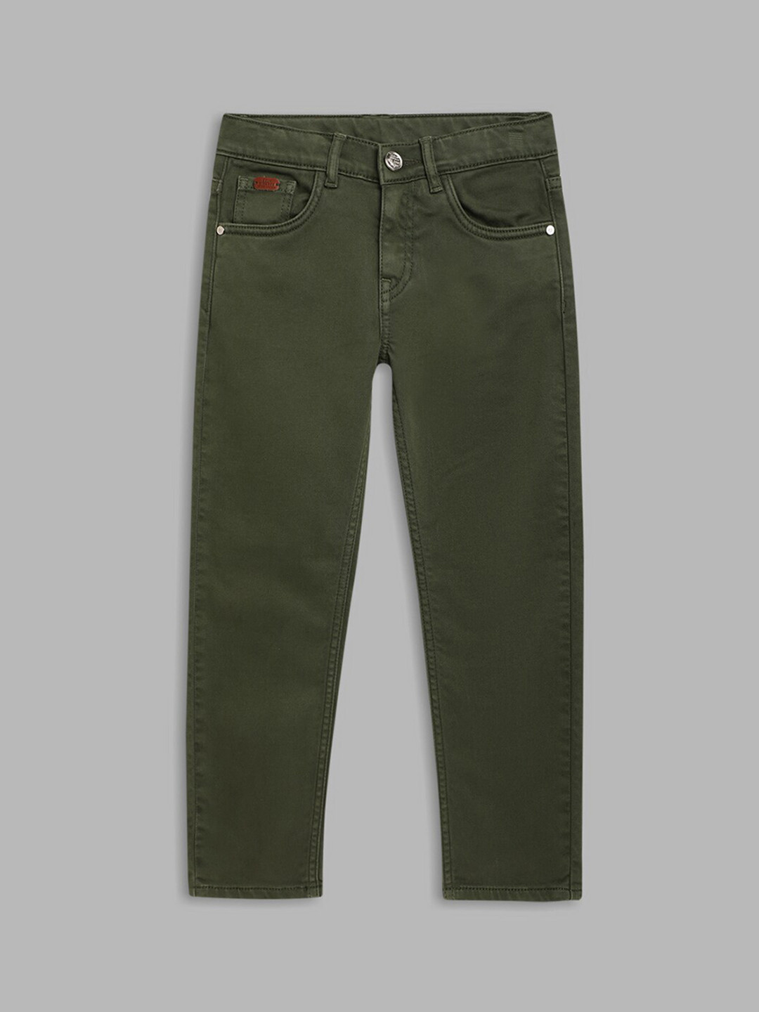 Buy Blue Giraffe Boys Olive Green Stretchable Jeans Jeans for Boys
