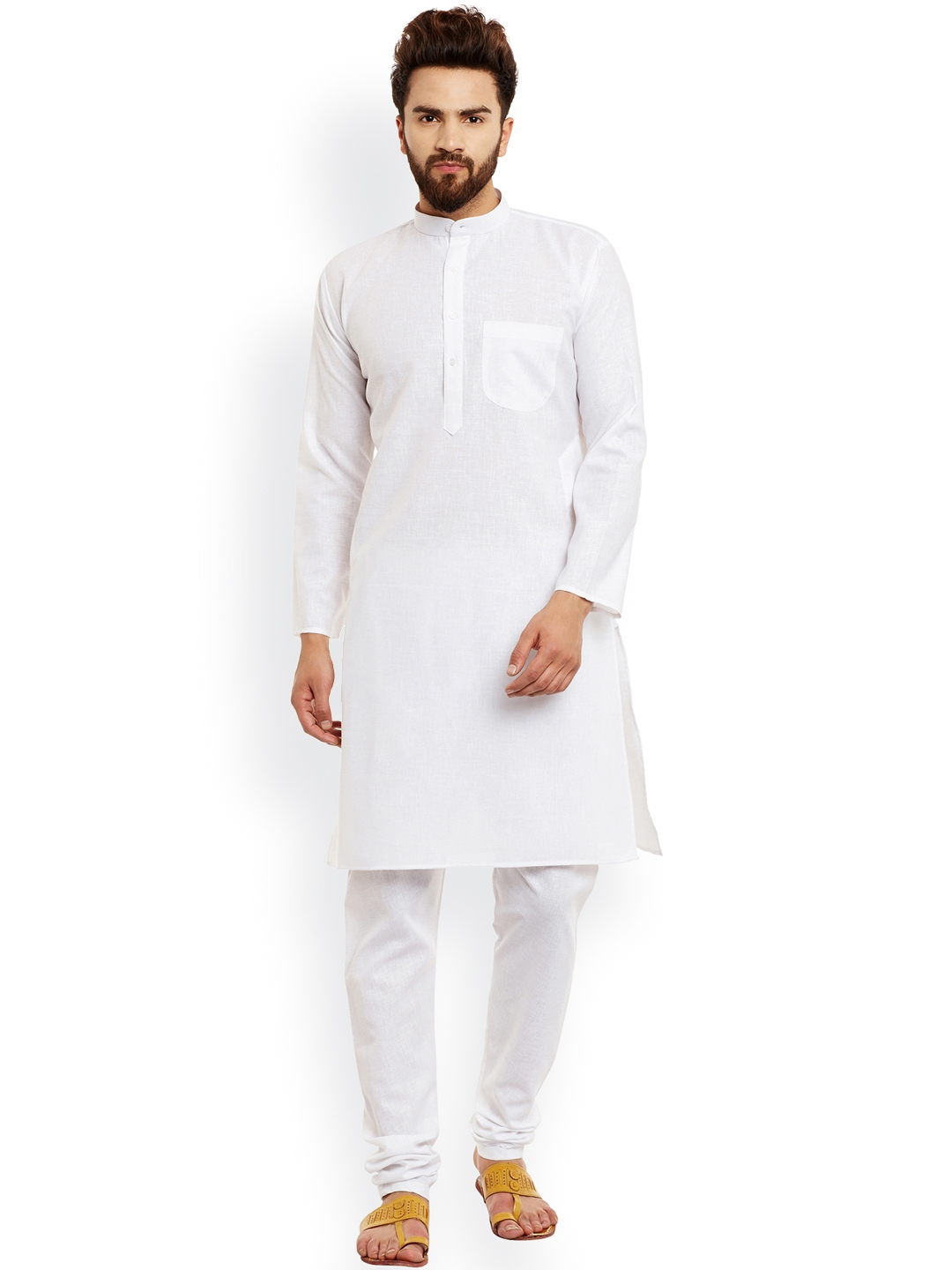 white kurta gala design