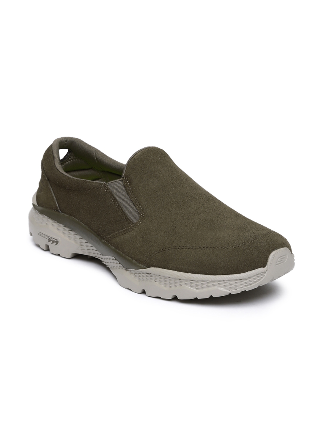Buy Skechers Men Olive Green Go Walk Outdoor Suede Walking Shoes ...