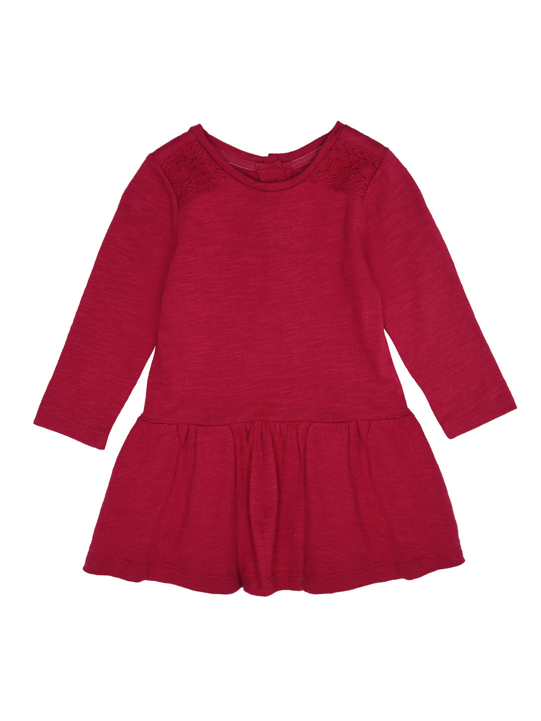 Buy Mothercare Girls Maroon Solid Drop Waist Dress Dresses for Girls