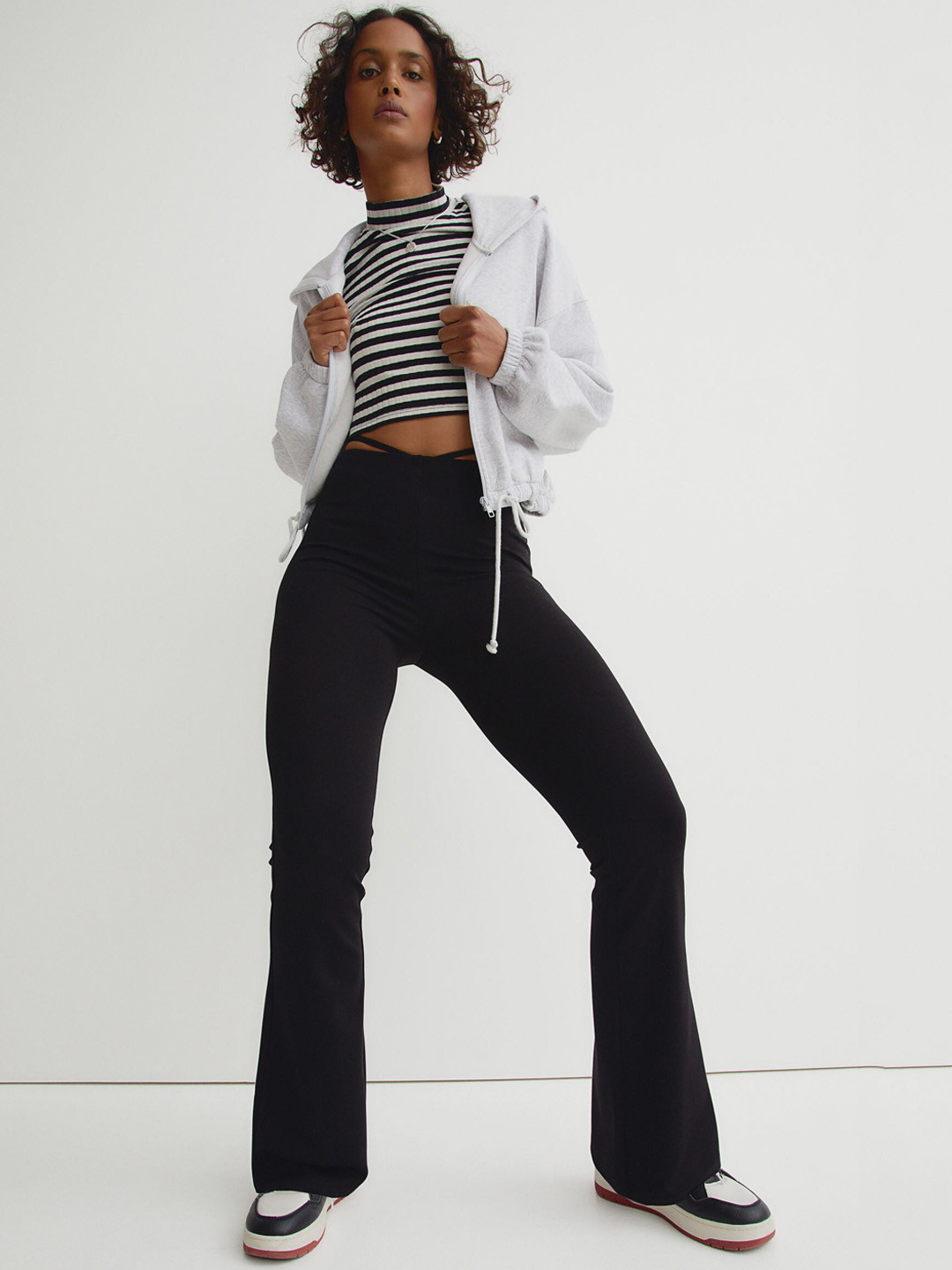 Buy H&M Women Black Jersey Jazz Trousers Trousers for Women 17155700