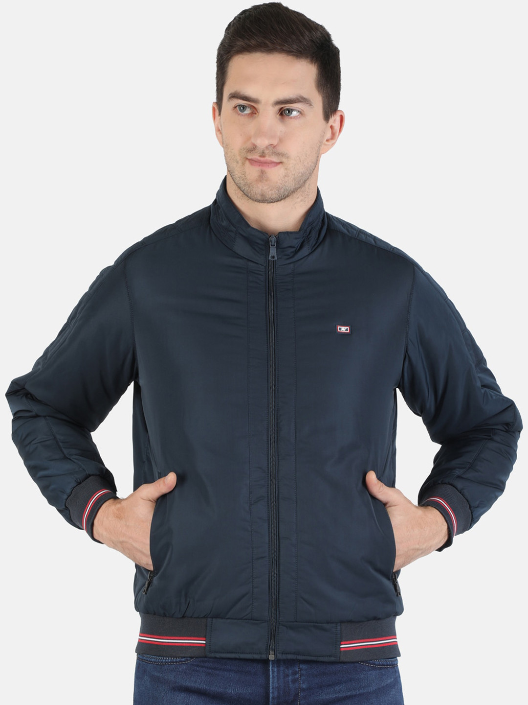 Buy Monte Carlo Men Navy Blue Lightweight Bomber Jacket Jackets for