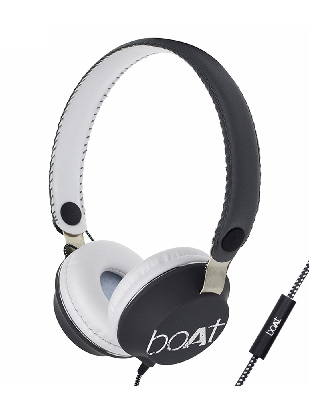 Buy BoAt Unisex Grey & Black Bassheads 500 On Ear Headphones With Mic