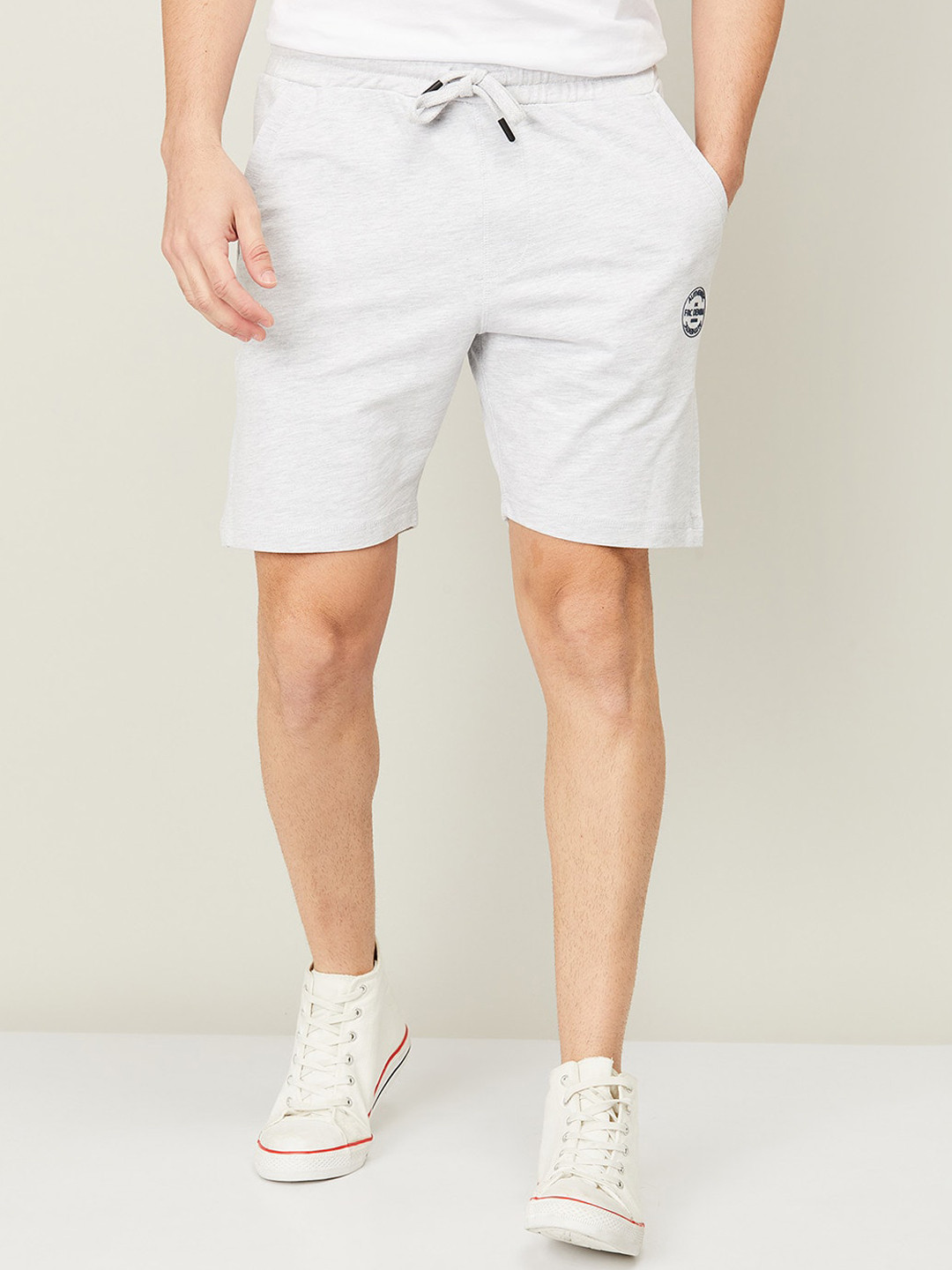 Buy Forca By Lifestyle Men White Regular Fit Cotton Sports Shorts