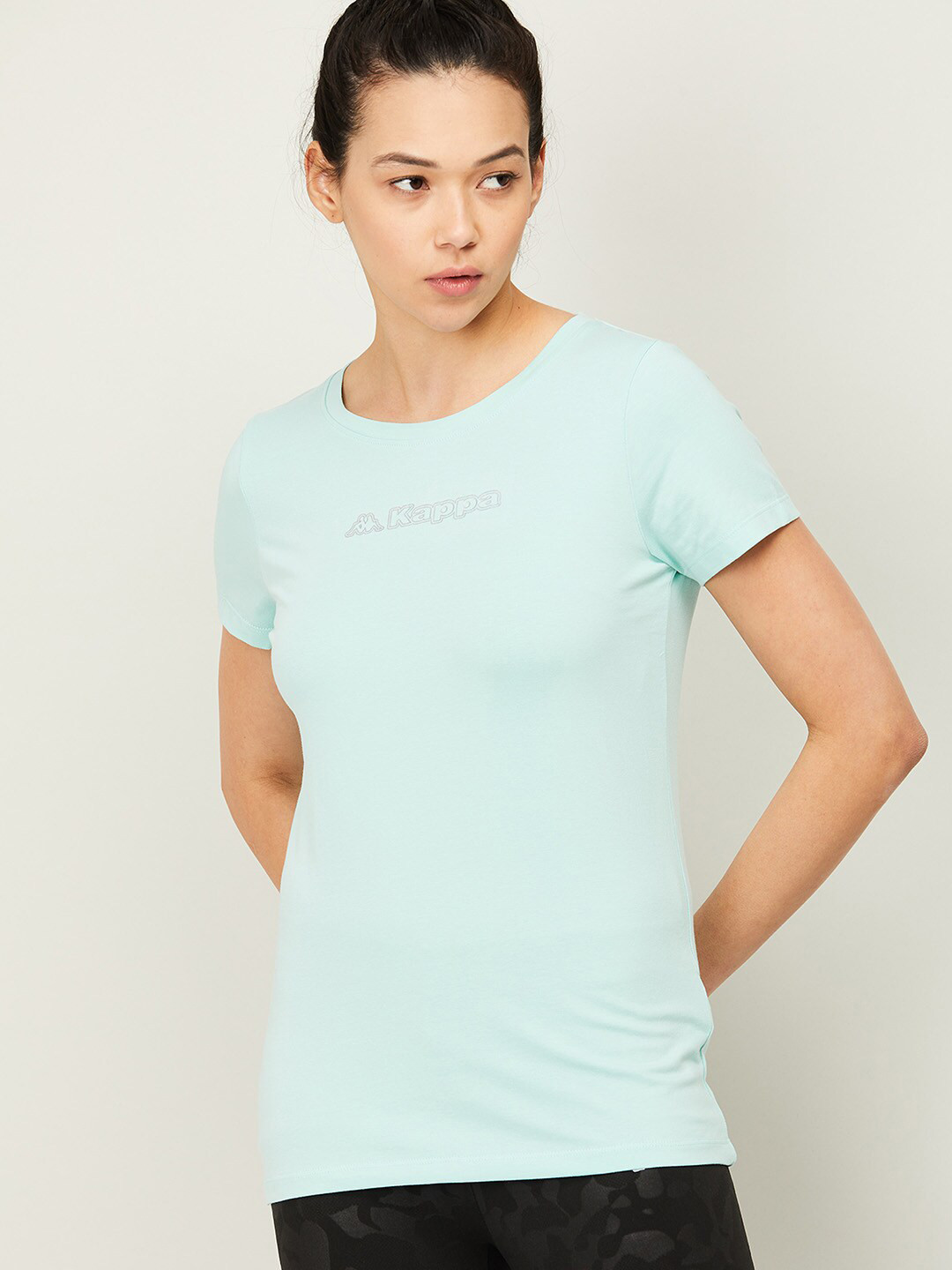 Buy Kappa Women Beige Typography Training Or Gym T Shirt Tshirts for