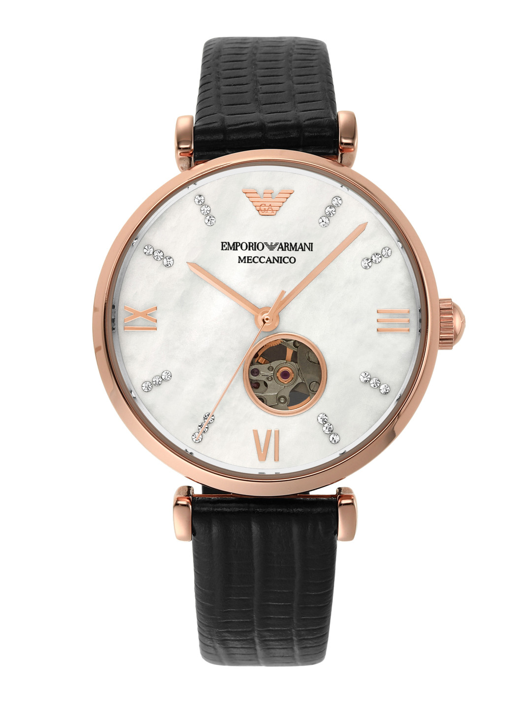 Emporio Armani Classic Diamonds Silver Dial Silver Steel Strap Watch For Women - AR3170