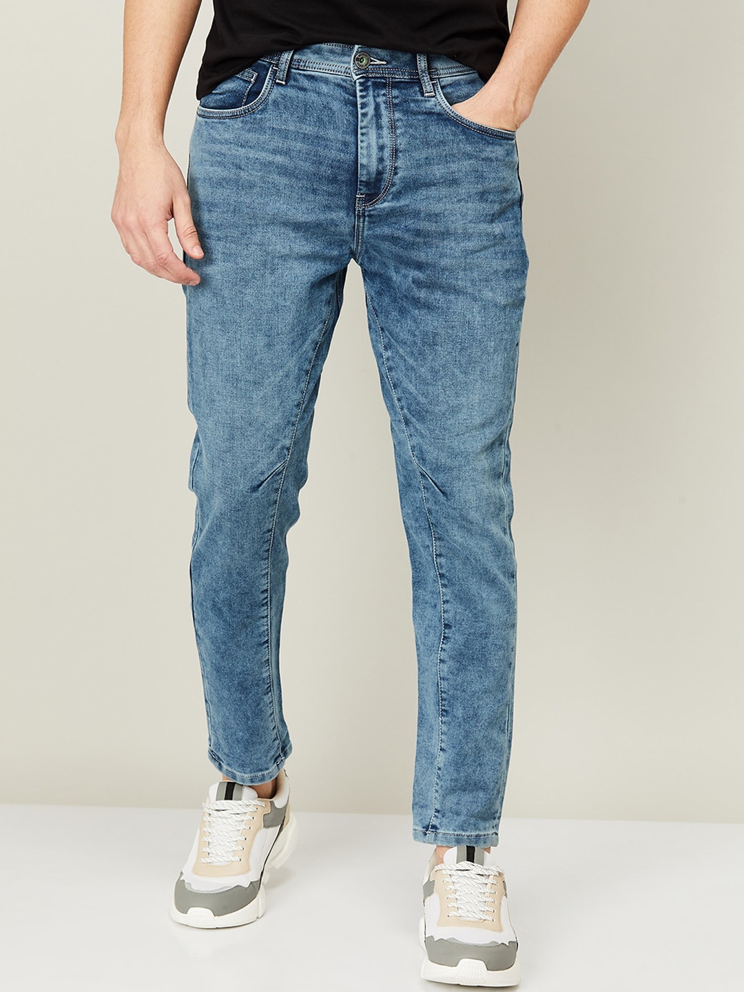 Buy Bossini Men Blue Skinny Fit Heavy Fade Jeans - Jeans for Men ...