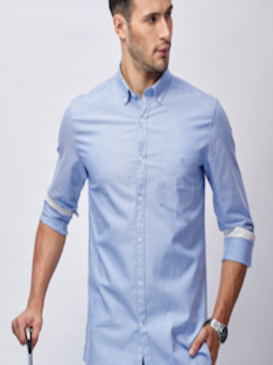 Buy J Hampstead Men Blue Classic Slim Fit Cotton Formal Shirt - Shirts ...