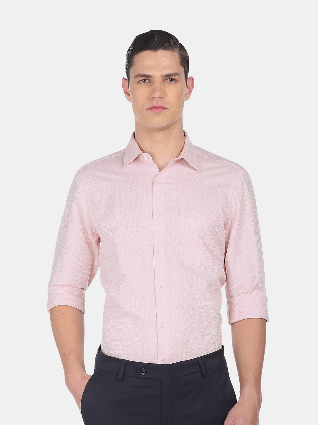 patterned formal shirt