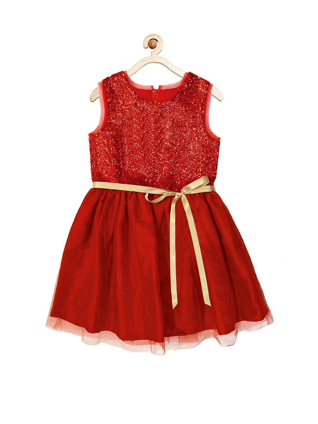 Buy A.T.U.N All Things Uber Nice Girls Red Fit And Flare Embellished ...